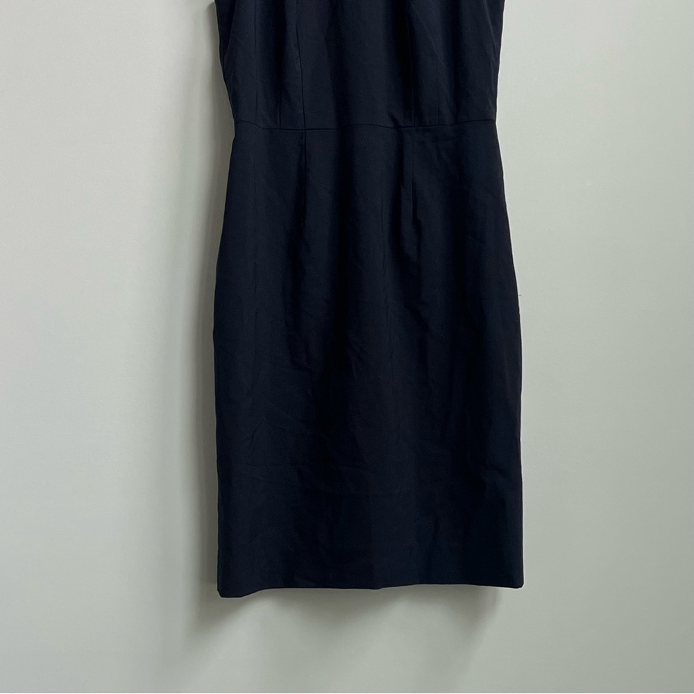 Rebecca Taylor Spring Navy Ruffle Sleeveless Dress Size 6 Wool Tailored Luxury - Picture 6 of 12